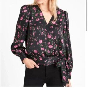 Banana Republic‎ Floral Satin Wrap Top